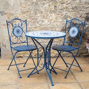 Dark Blue Mosaic - Spiral Bistro Set